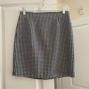 Gingham Checkered black and white A-line skirt